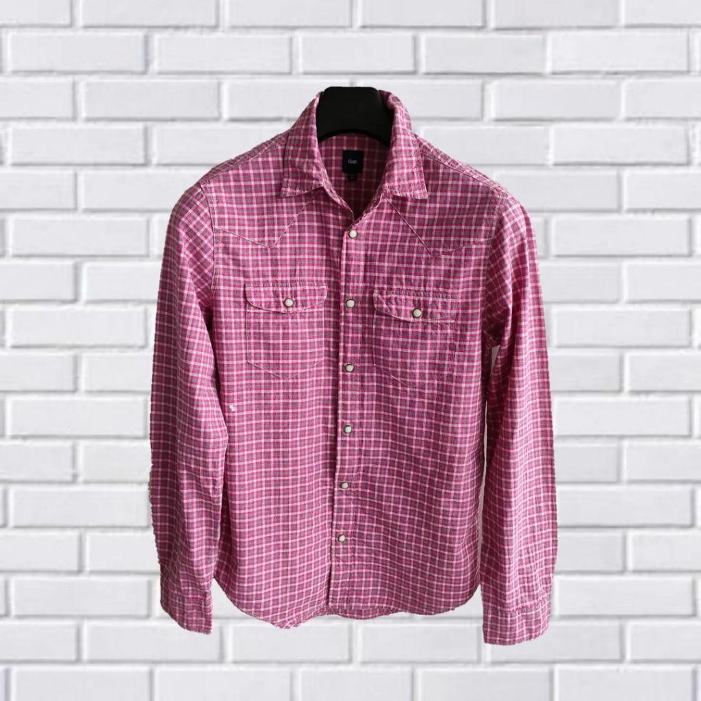 KEMEJA GAP, SIZE XS FIT M (SECOND BRANDED) PEKAT, KM0006