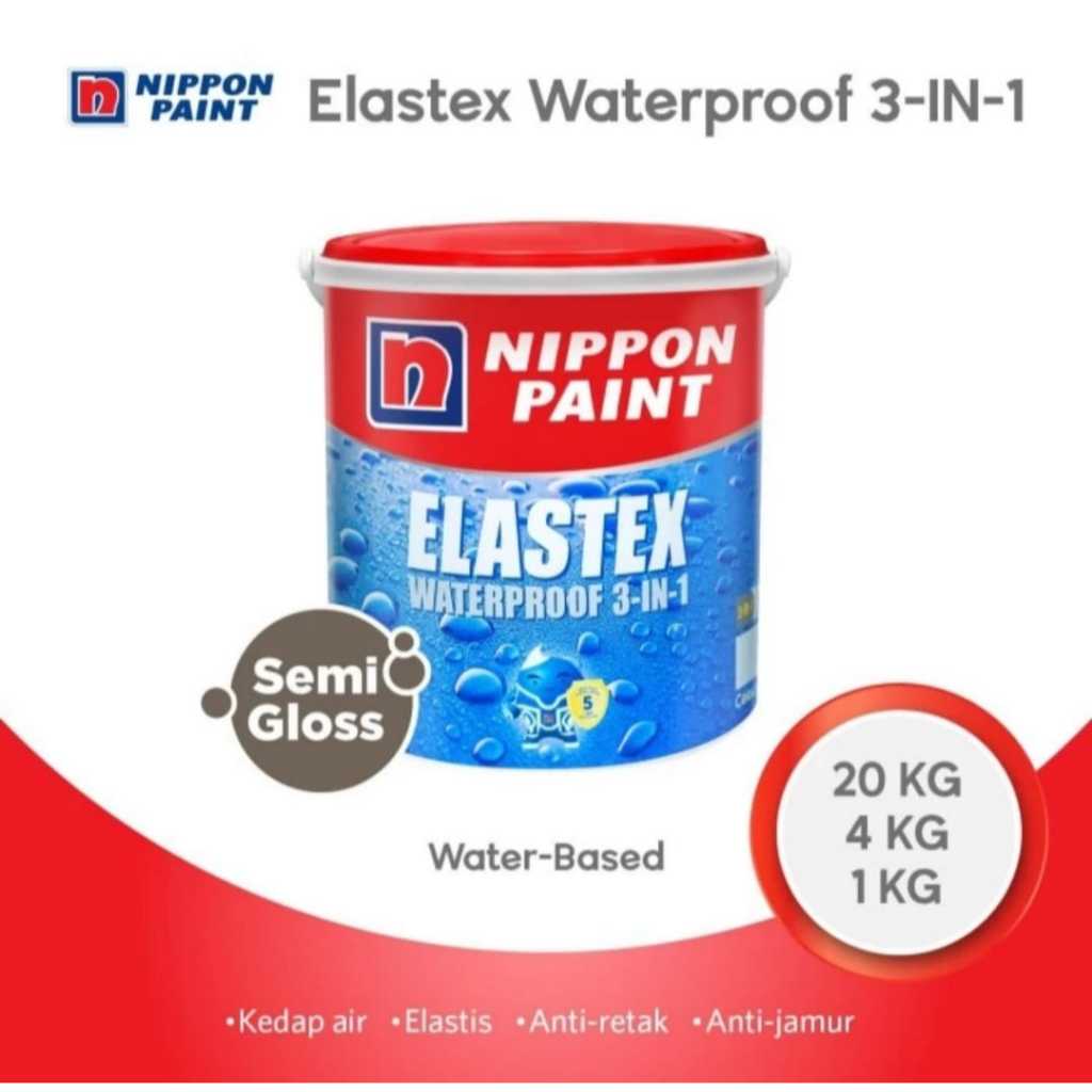 NIPPON ELASTEX WATERPROOF 3-IN-1 20KG/ CAT PELAPIS ANTI BOCOR ELASTEX 20KG