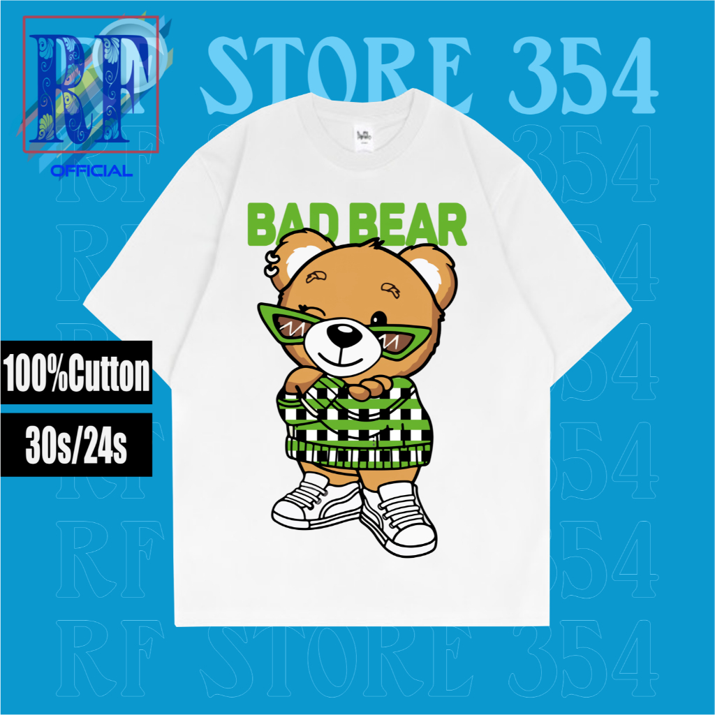 T-SHIRT | BAD BEAR | TEDDY BEAR STYLE | KAOS TEDDY BEAR BONEKA BERUANG LUCU | KAOS HITAM BAJU | T SH