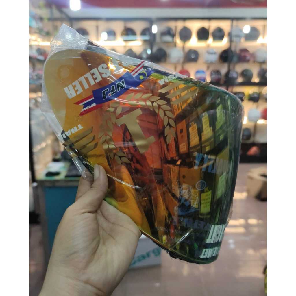 KACA HELM VISOR KYT KYOTO IRIDIUM RED BLUE PNP
