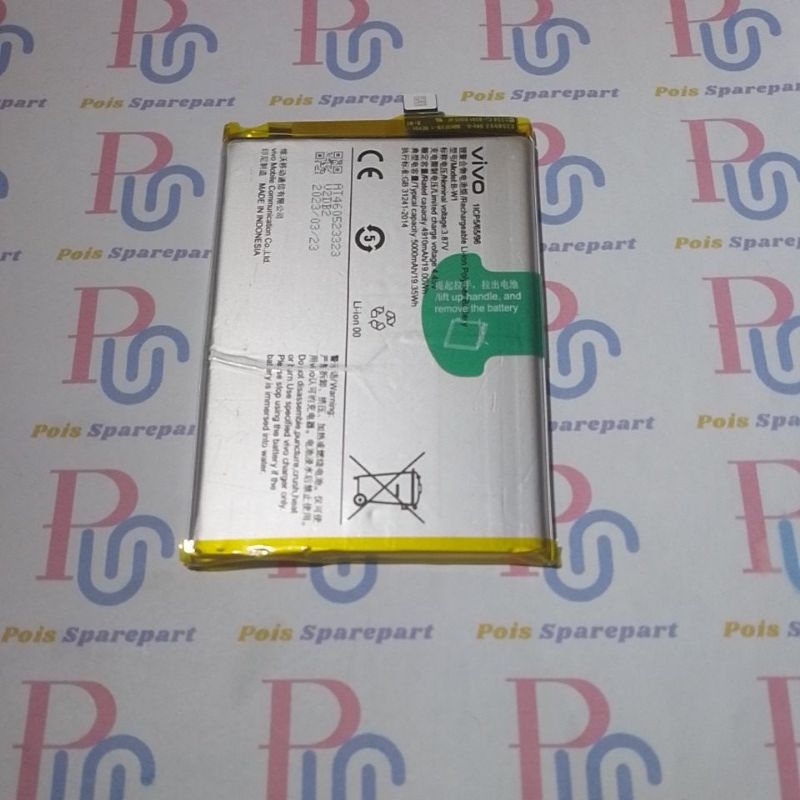 Baterai vivo Y16 original bekas