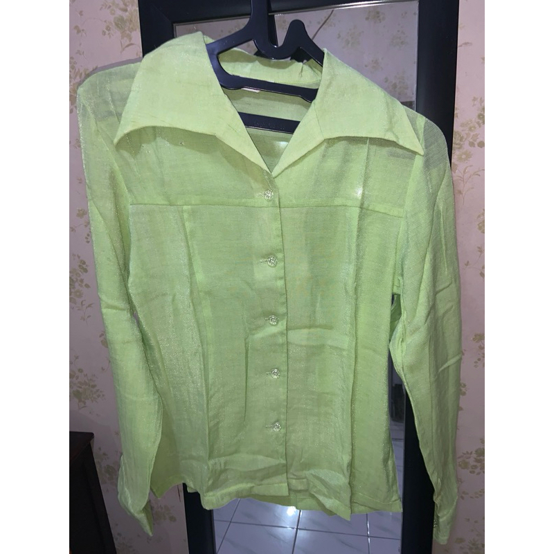 PRELOVED KEMEJA WANITA MURAH WARNA HIJAU MUDA