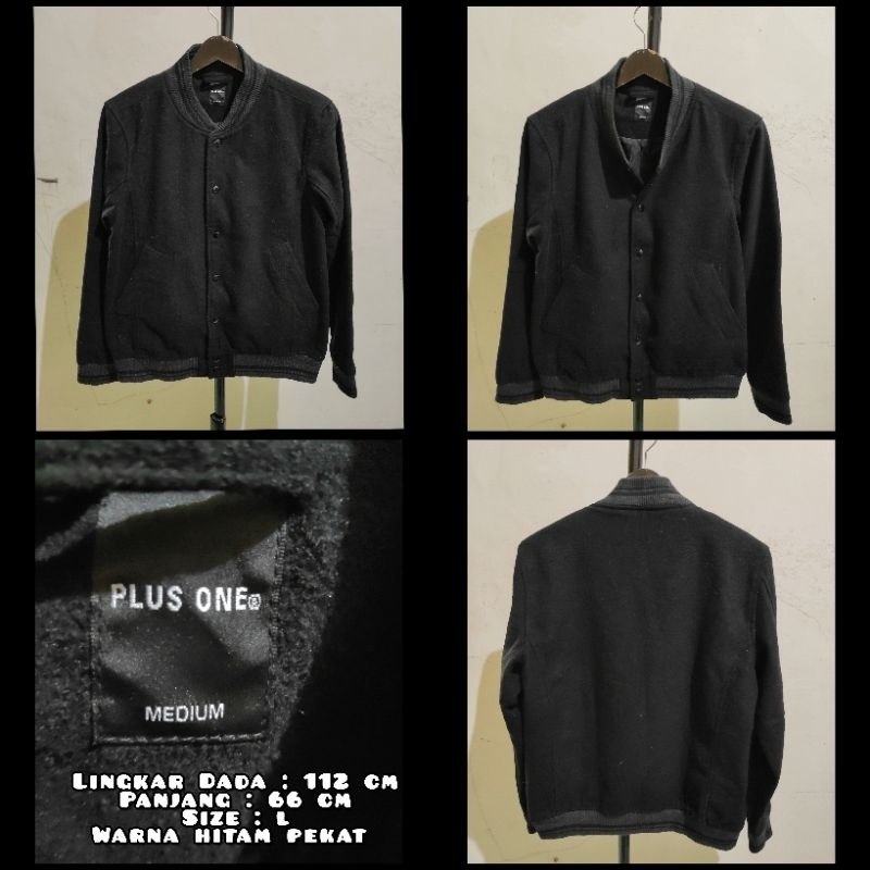 Jaket Varsity Warna Hitam Second Original