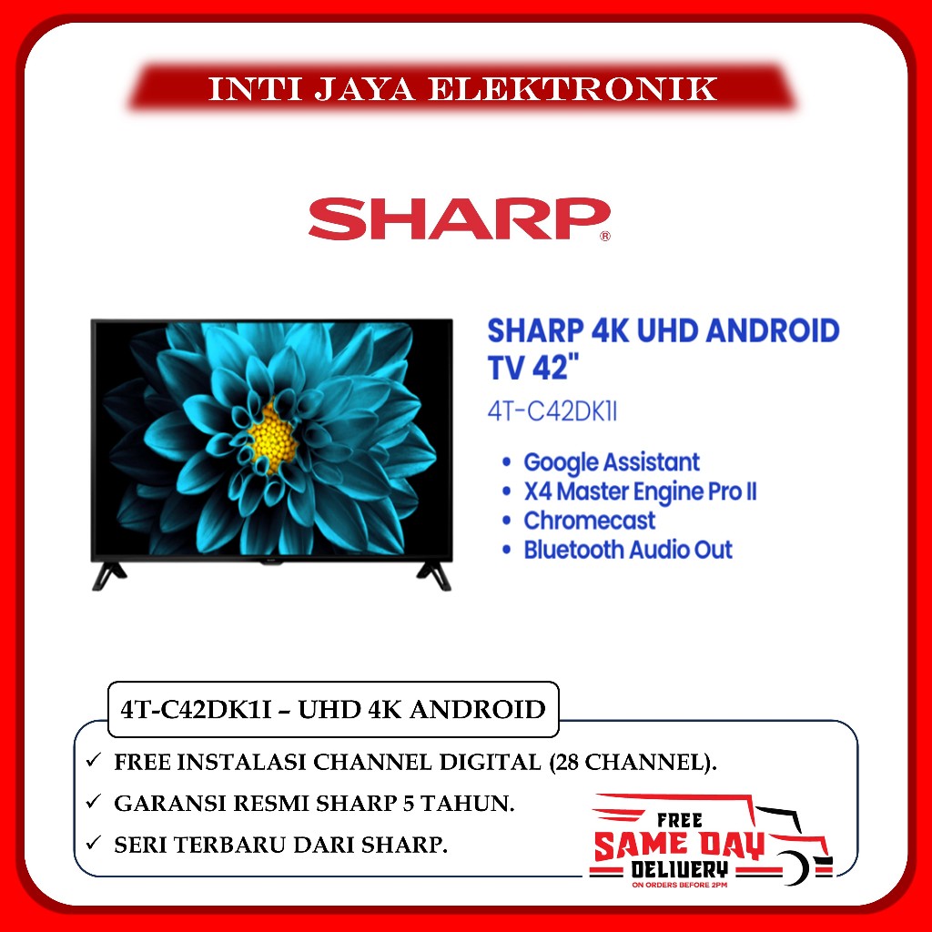 TV SHARP 42 INCH ANDROID UHD 4K 4T-C42DK1I 42 INCH ANDROID TV 42DK