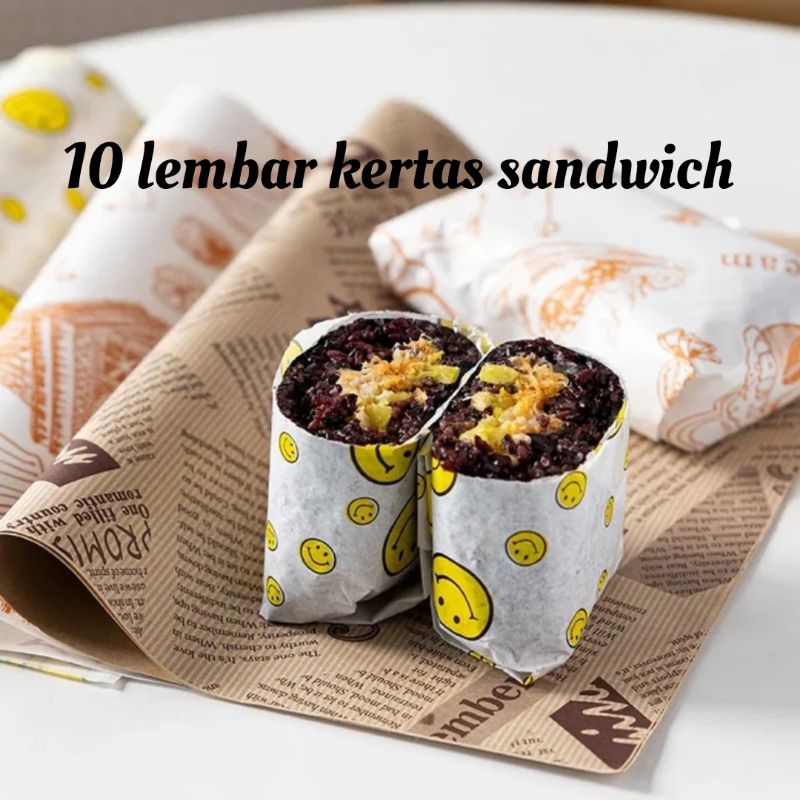 

10pcs Kertas bungkus burger/ kertas sandwich/ kertas nasi kfc/ paper warp
