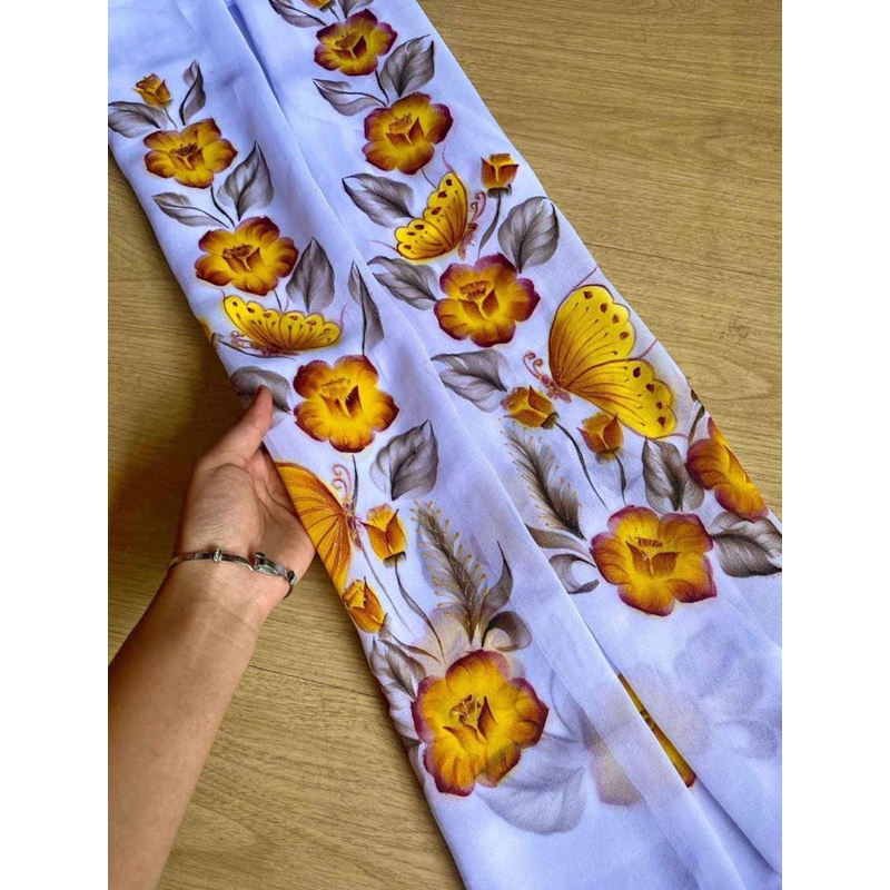 Kain kebaya sifon lukis premium