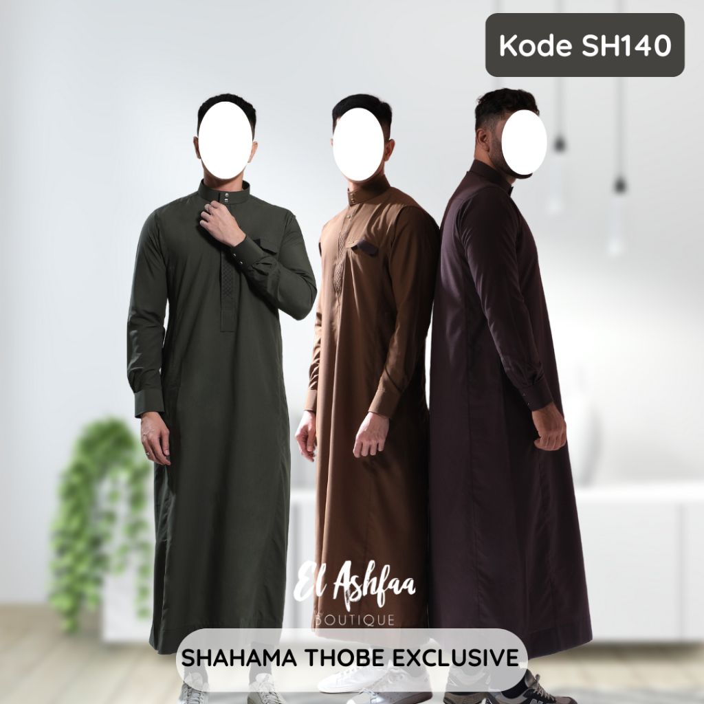 Jubah Saudi | Gamis Pria | Shahama Kombinasi Warna Manset SH 140 - Pusat Grosir Alnoor