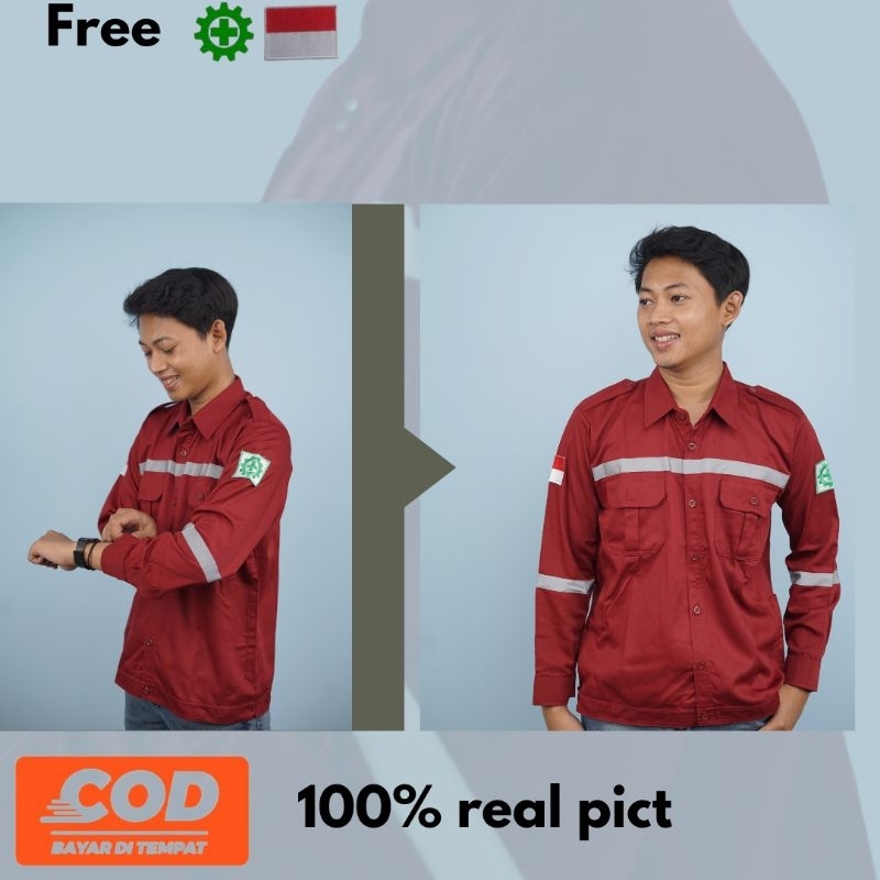 Baju Kerja Safety wearpack tanpa bordir Lengan Panjang