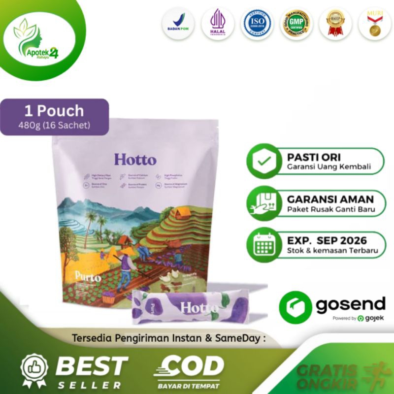 

HOTTO PURTO MULTIGRAIN WITH PURPLE POTATO 1 POUCH ( 16 SACHET )