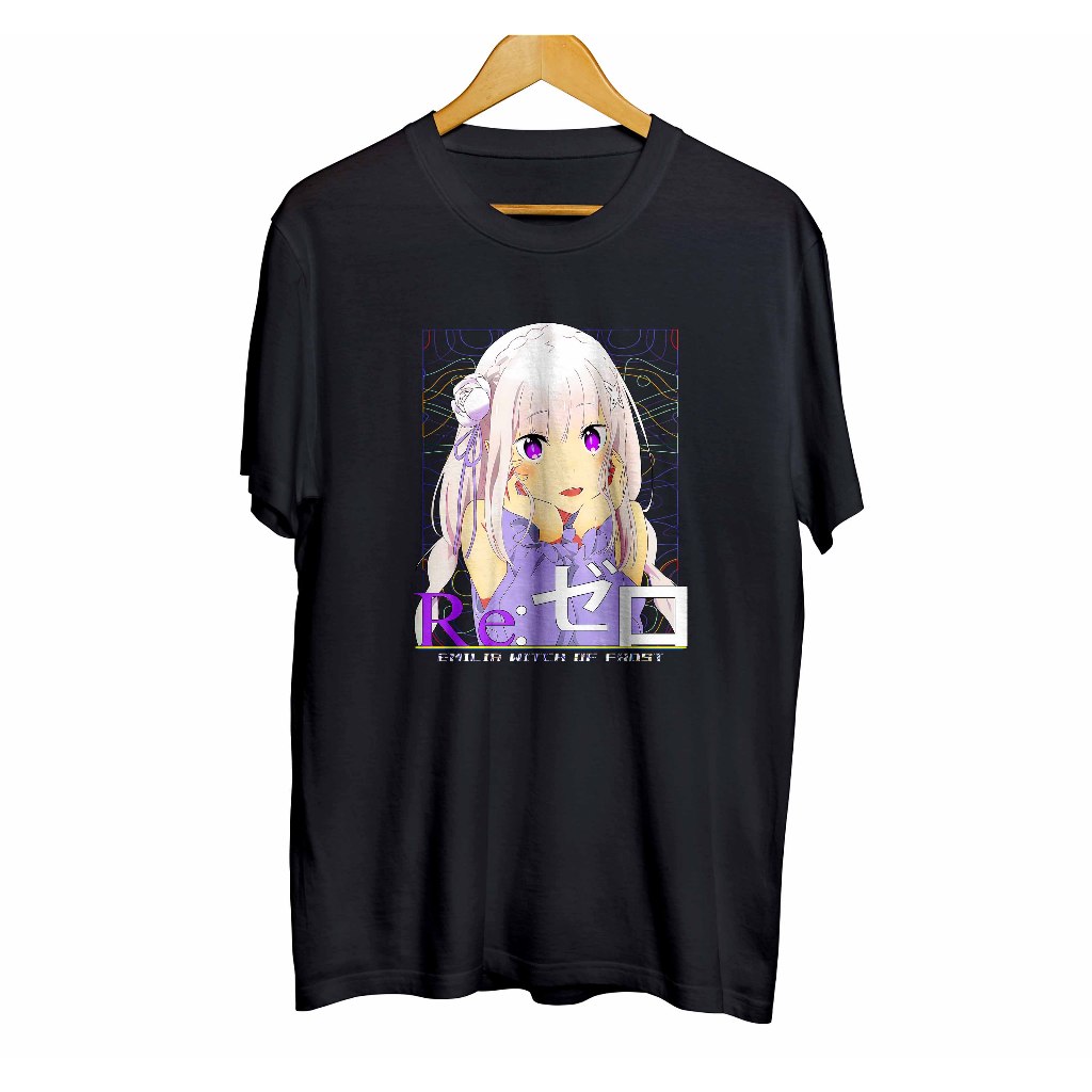 Kaos distro infinite anime EMILIA - RE:ZERO material combed 30s