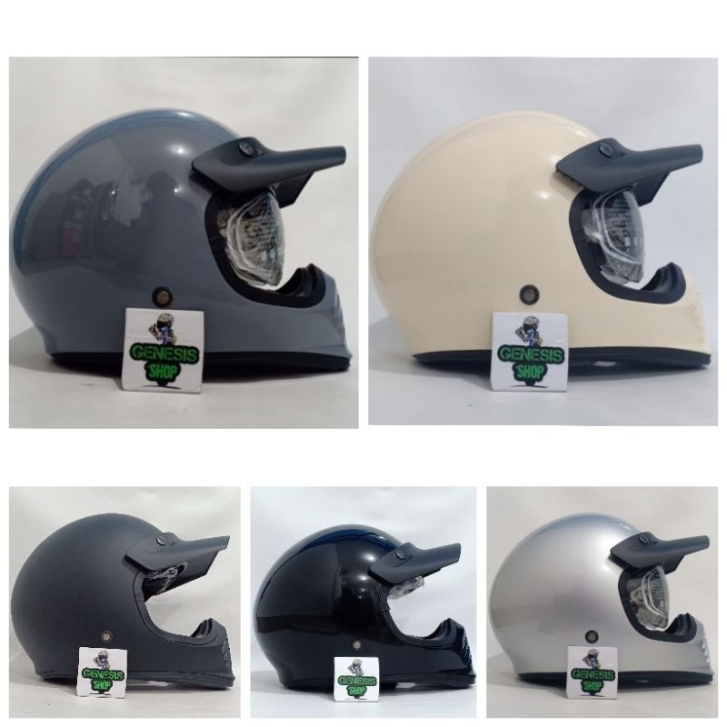 Helm cakil full face JP retro JP SIGNATURE solid polos