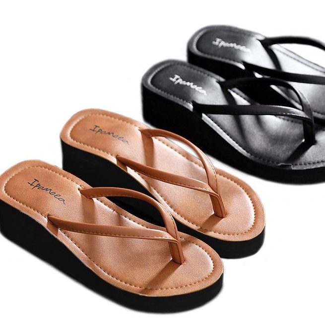 Big Deal Sandal Wedges Spon Wanita  Wedges Spon Jepit Simple  Wedges Dewasa IPOMOEA