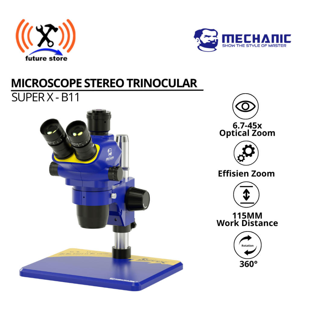 MECHANIC SUPER X-B11 MICROSCOPE STEREO TRINOCULAR ORIGINAL