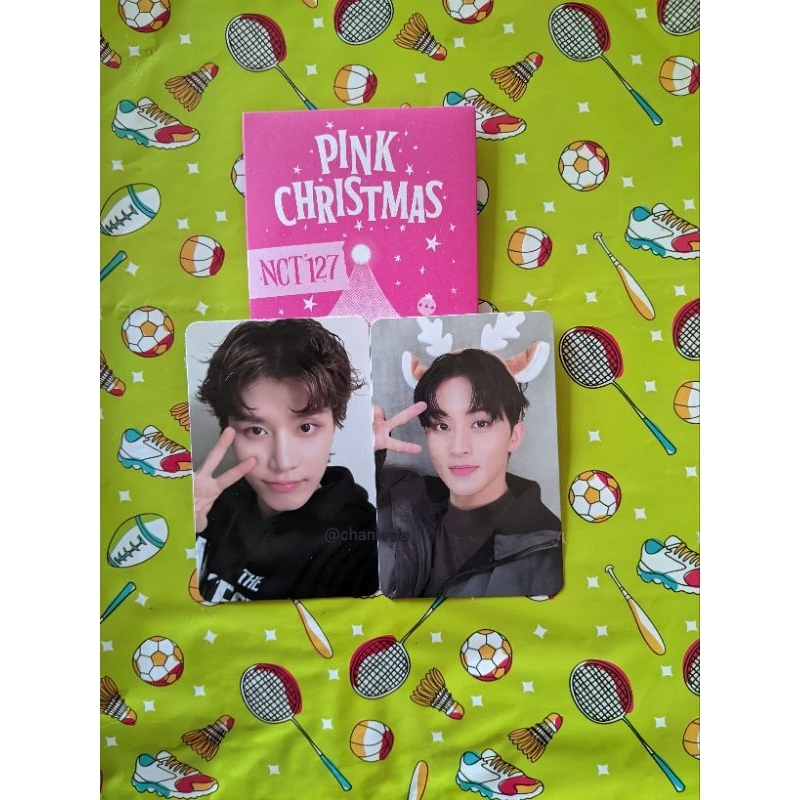 

Photocard offciall pink chrismast nct 127 Mark Taeil & nct dream Chenle Jaemin