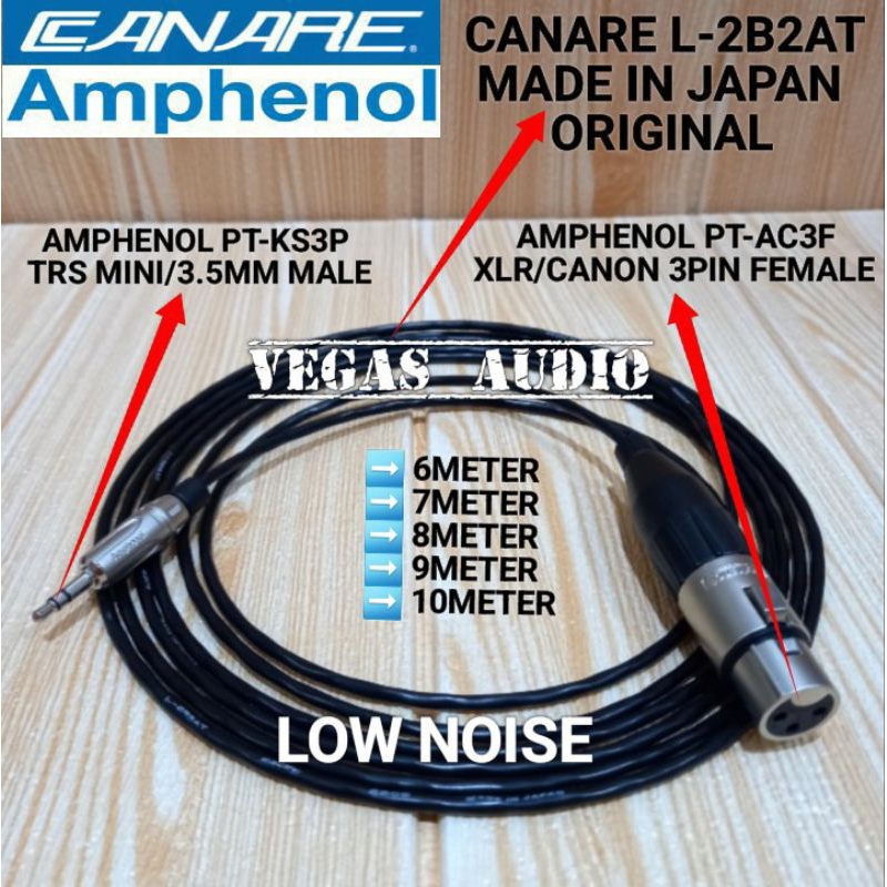KABEL CANARE KECIL ORIGINAL JACK AMPHENOL 3.5MM MALE TO XLR MALE 6M-10M