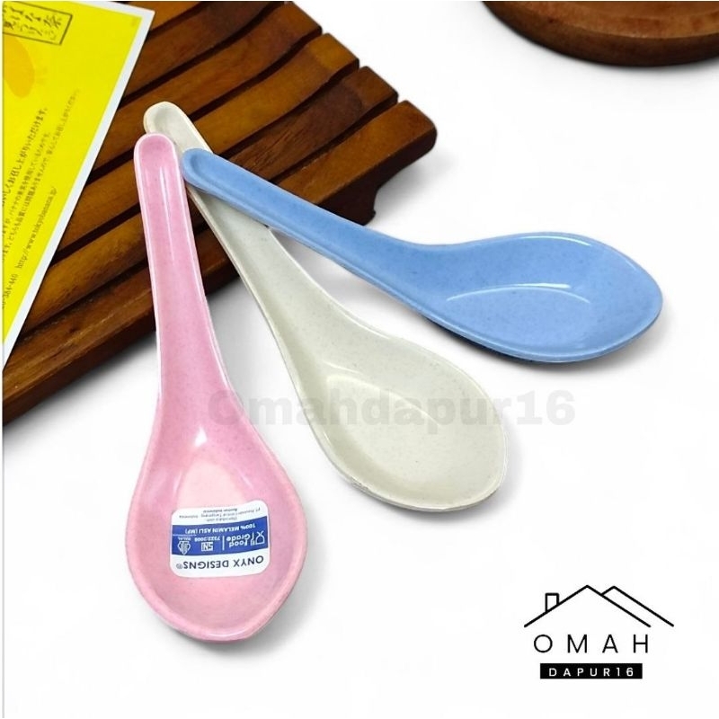 Sendok Bubur Melamin ONYX Tebal Premium SOUP SPOON | Sendok Bebek Melamin ONYX DESIGN - Sendok es ca