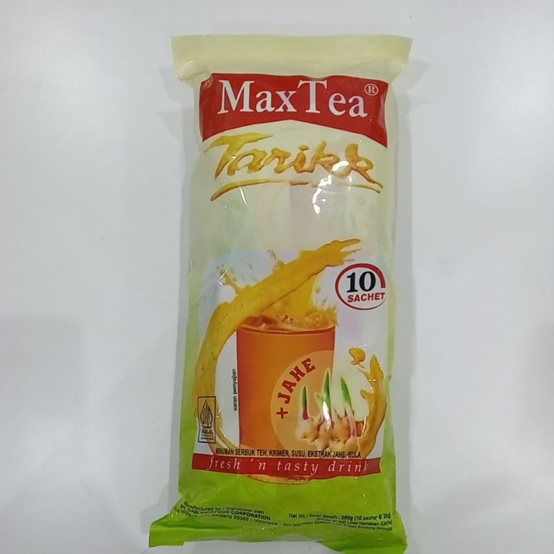 

Max Tea Tarikk Minuman Teh Tarik Extra Jahe isi 10 Sachet @25 gram / 250 gram