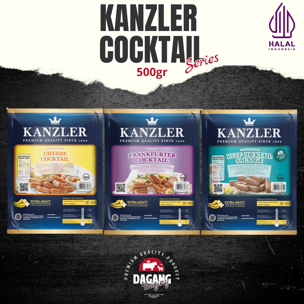 

Kanzler Cocktail Sausage Beef Cocktail / Frankfurter Cocktail / Cheese Cocktail 500gr Sosis Sapi Premium