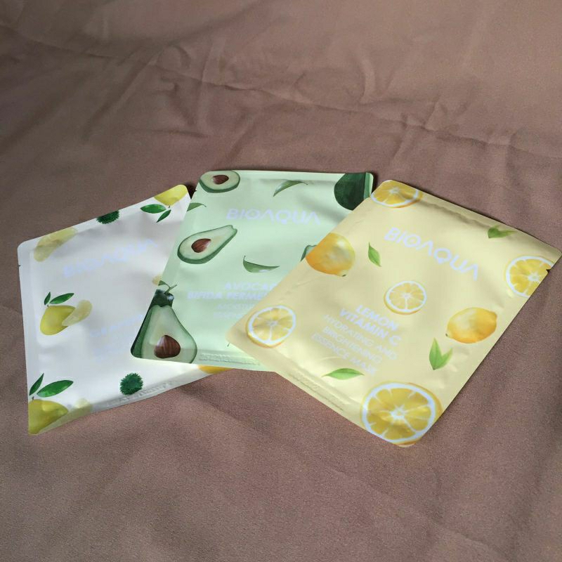 [BUNDLE] BioAqua Sheet Mask Lemon Vitamin C Grapefruit Avocado Bifida Ferment Lysate