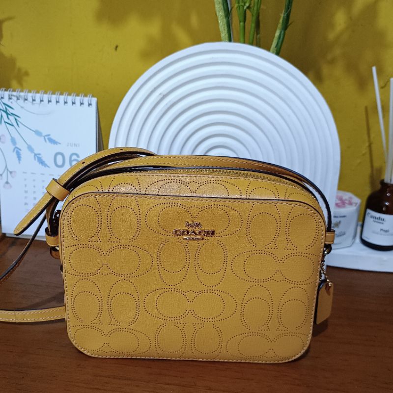 (preloved) COACH Mini Camera Bag Signature Leather - Tas Selempang