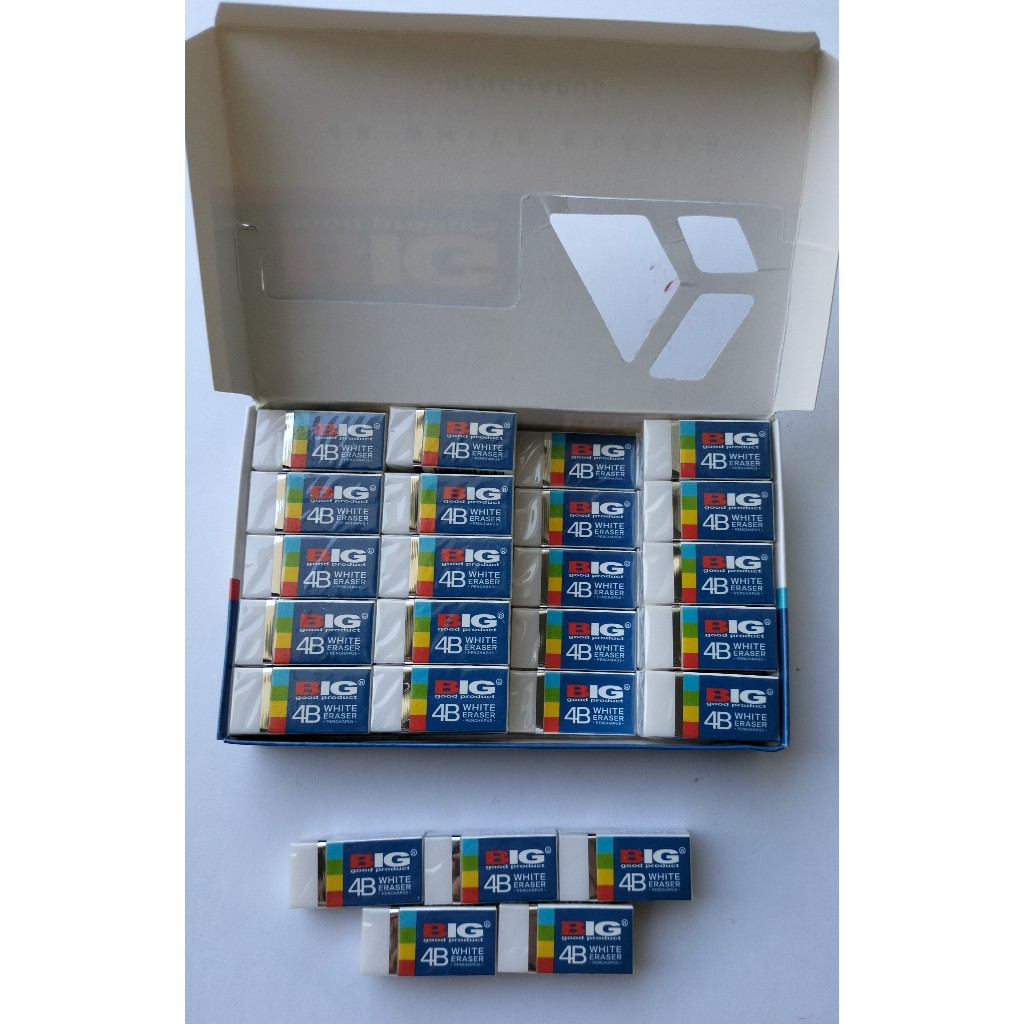 

[ 5 PCS ] Penghapus/Eraser Pensil BIG PUTIH KECIL isi 5 pcs Dust Free