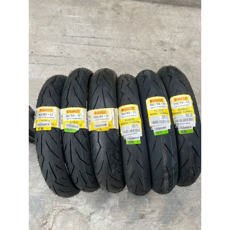 Ban Pirelli diablo rosso sport diablo rosso corsa 2 ukuran 80/80 90/80 100/80 110/70 Ring 17 keluara