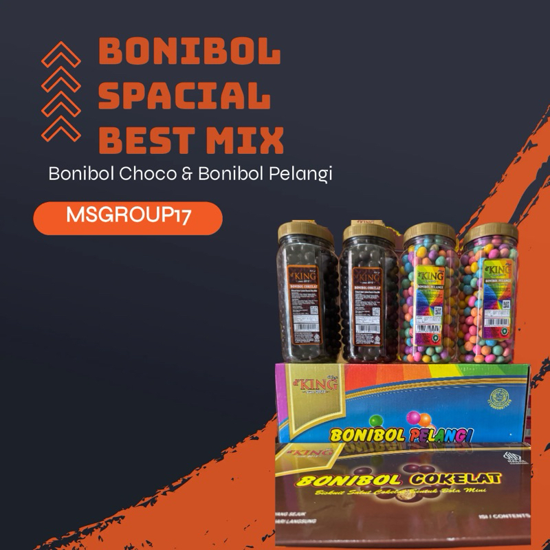 

1 Dus BONIBOL MIX DKING ( Bonibol choco & Bonibol Pelangi) SPECIAL MIX berat pertoples 250Gram