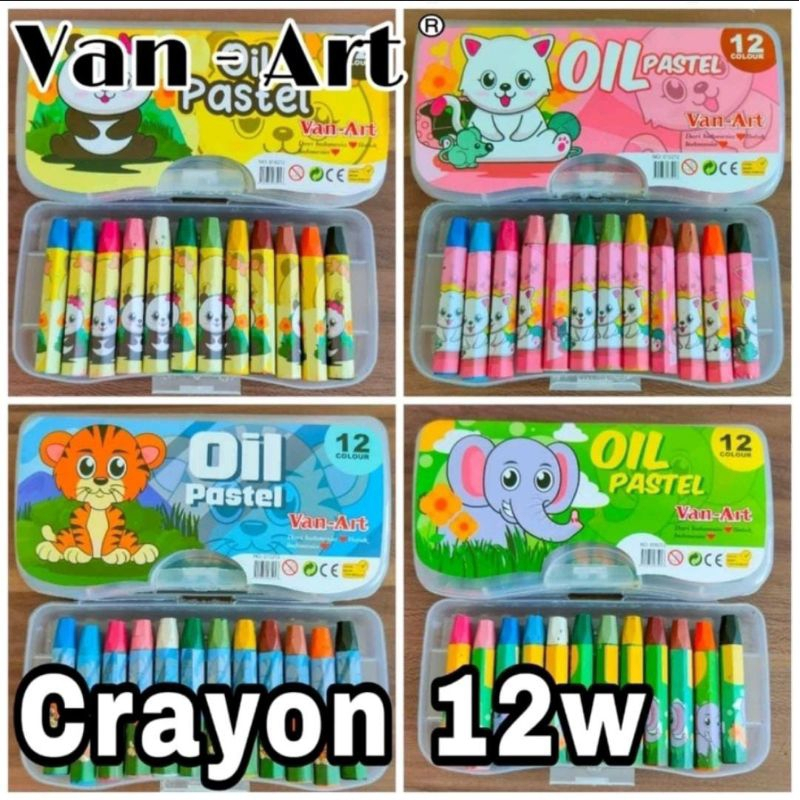 

Crayon Van-Art Oil Pastel 12 Colors Krayon 12 Warna Karakter