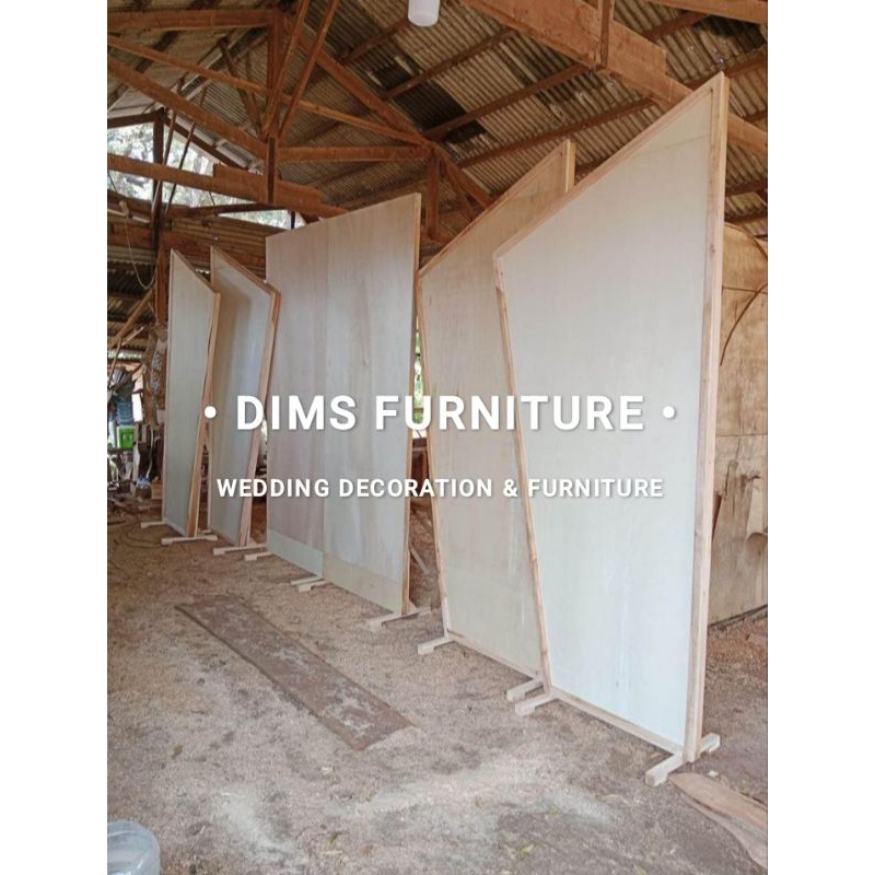 pelaminan backdrop triplek minimalist / backdrop pernikahan triplek / dekorasi wedding backdrop trip