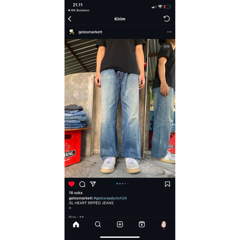 GL HEART RIPPED JEANS