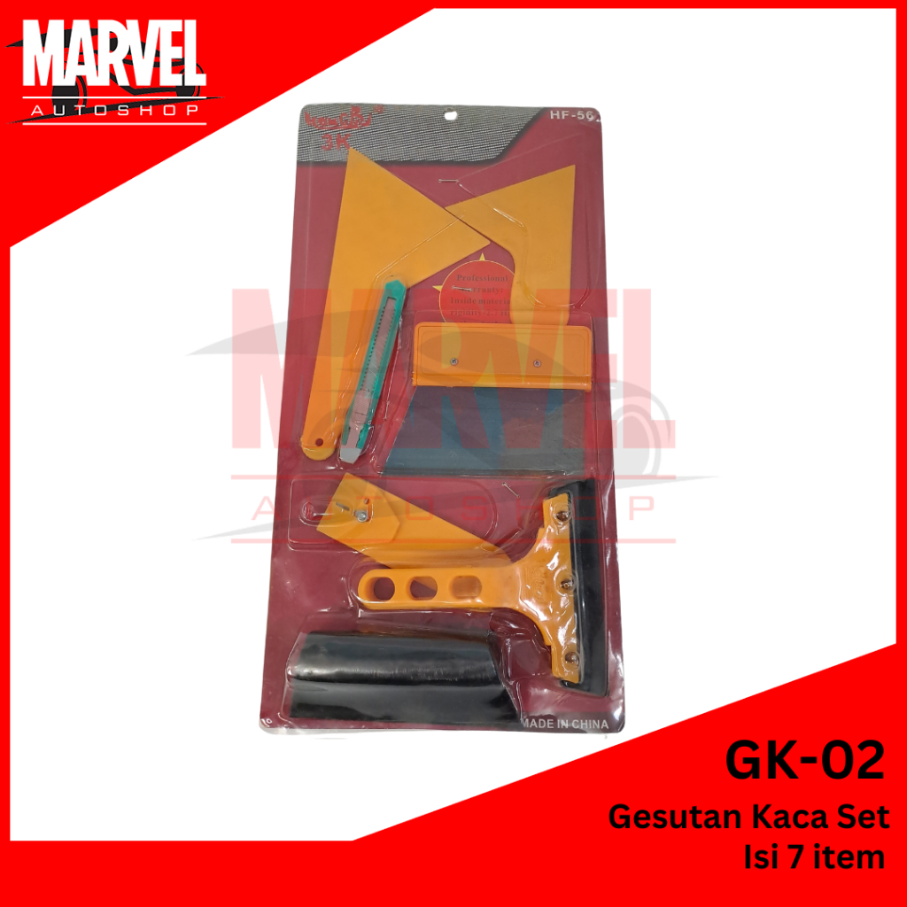 GESUTAN KACA SET ISI 7 ITEM / ALAT PASANG KACA FILM STICKER / WIPER KACA / SCRAPPER KACA FILM