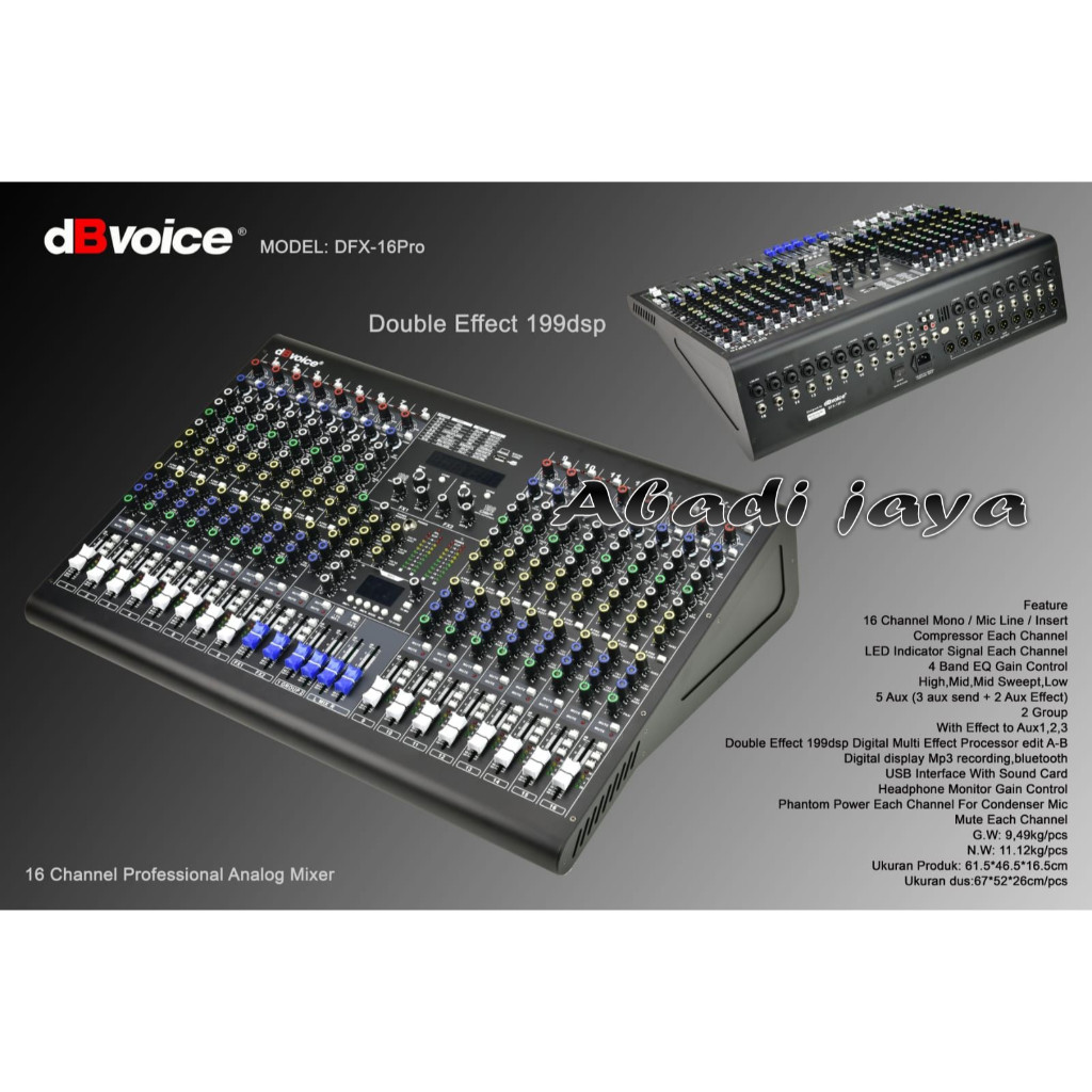 MIXER DBVOICE DFX 16 PRO DFX16PRO DFX16 PRO DFX 16PRO ORIGINAL