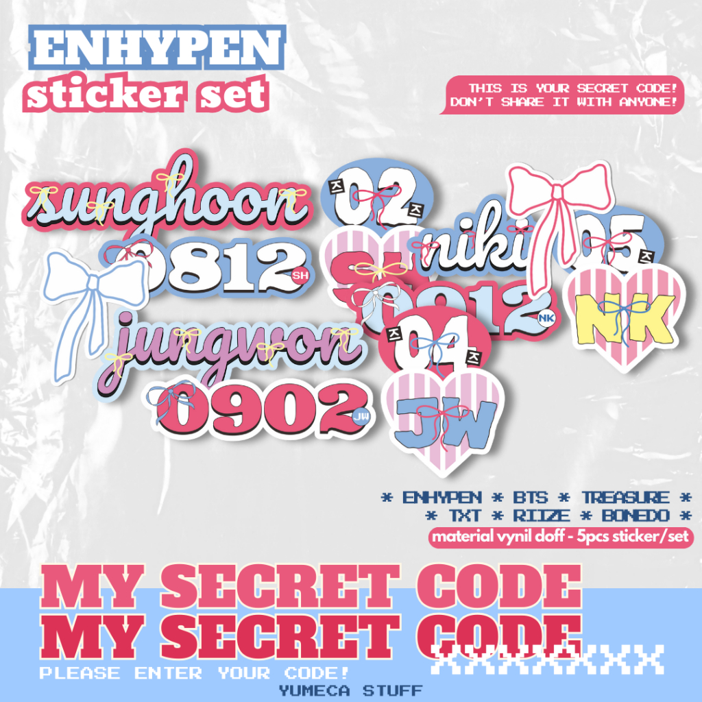 

(min. co 15k) ENHA SECRET CODE STICKER SET
