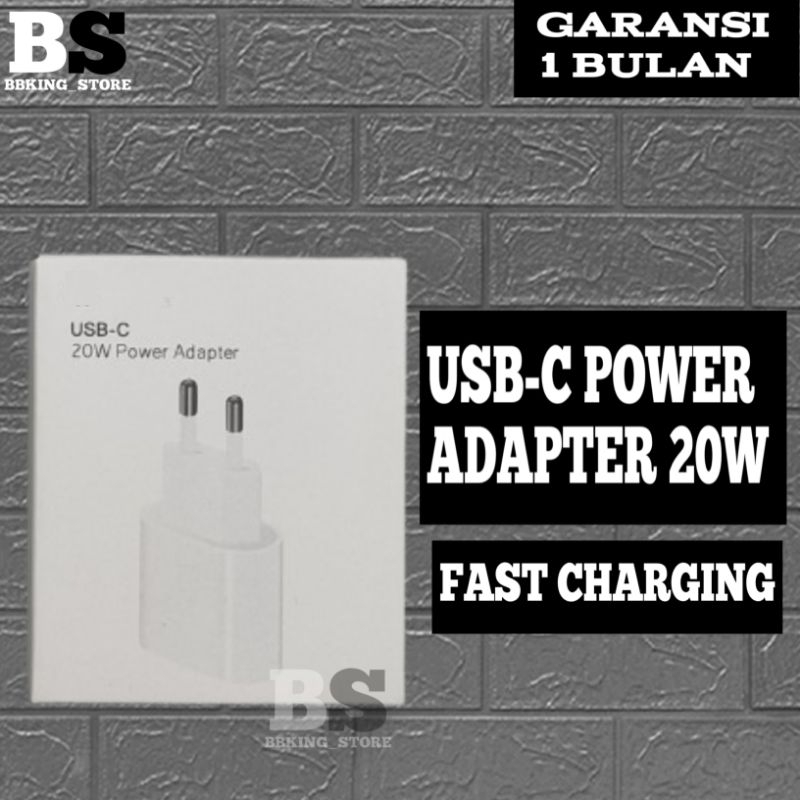 Adaptor USB-C 20W Fast Charging power Adapter 20 Watt Iphone 11 / 12 / 13 / 14 / 15 / Pro / Max