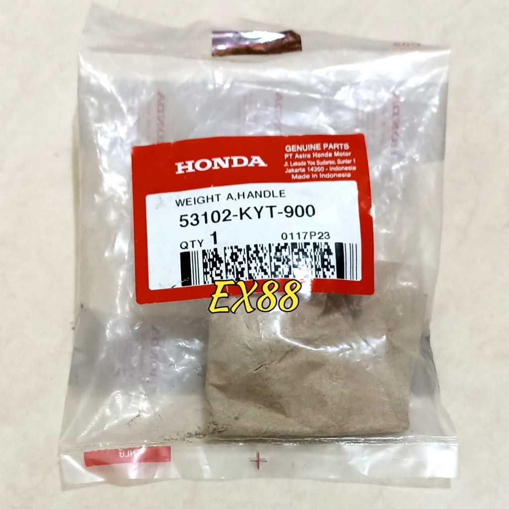 1 BUAH BANDUL JALU UJUNG STIR END GRIP SCOOPY KARBURATOR (SILVER) ORIGINAL AHM ASLI 53102-KYT-900