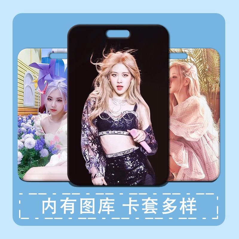 

ID Card Holder Motif Rose Black Pink/ Photocard Holder / Tali Gantung /Name Tag /Blackpink