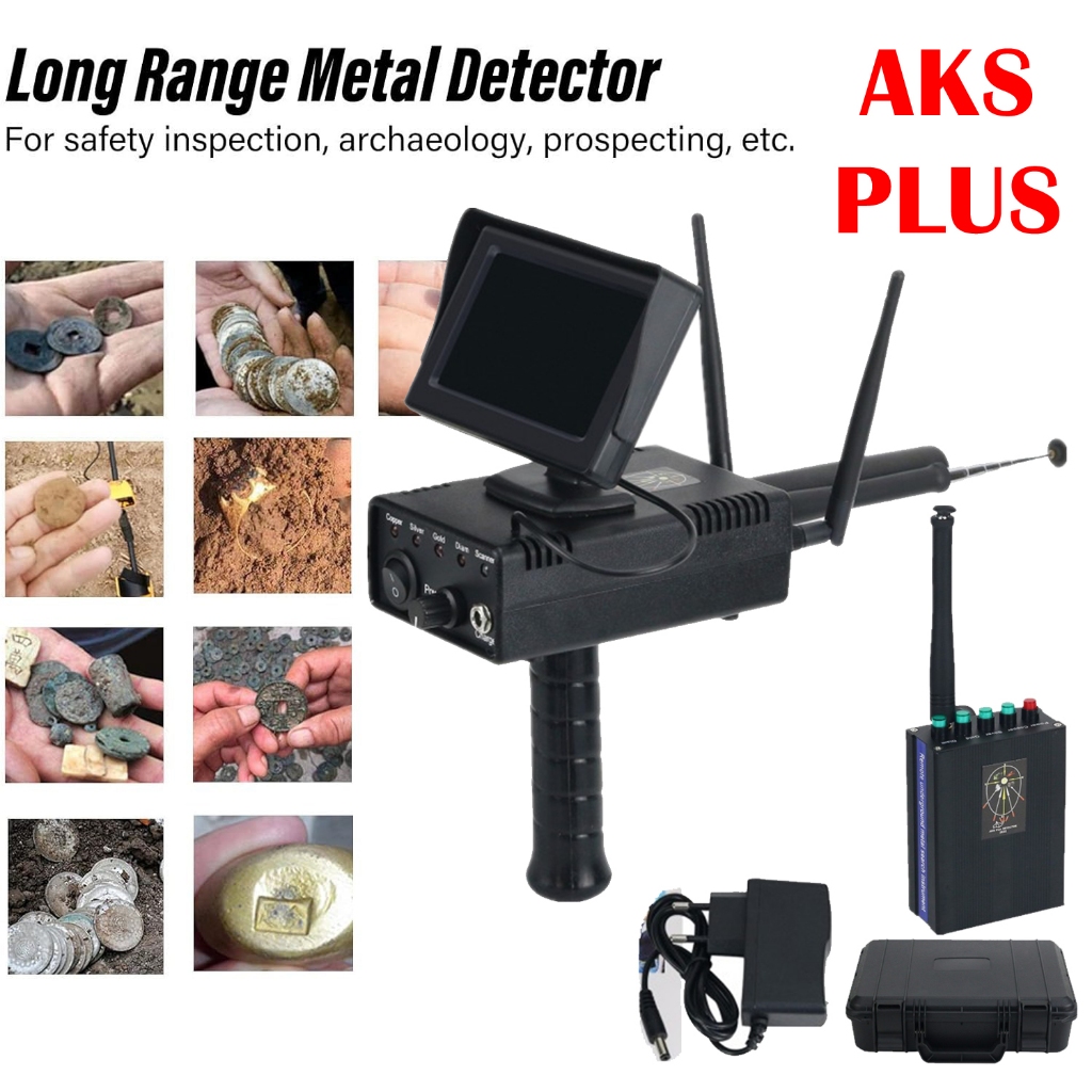 AKS PLUS PROFESSIONAL METAL DETECTOR detektor logam emas perak tembaga long range