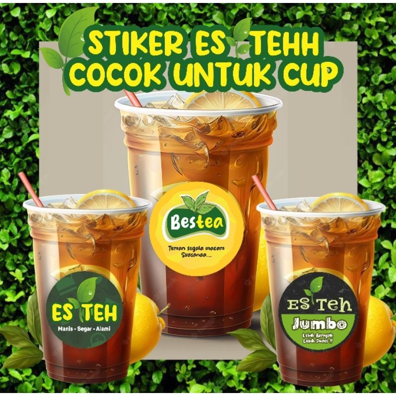 

Stiker Es Teh Cup isi 70pcs /stiker es teh murah/stiker minuman/bestea