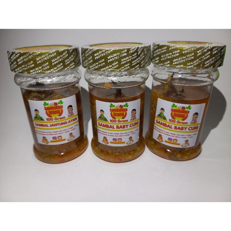 

Sambalnya Ivana (100 Gram) Sambal bawang, sambal baby cumi, sambal ati ayam, sambal jantung ayam