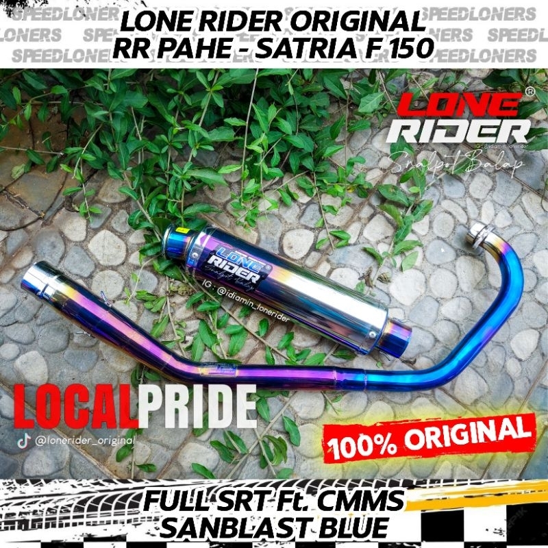 Knalpot Lone Rider Original Satria Fu RR Pahe Sanblast Blue Full System