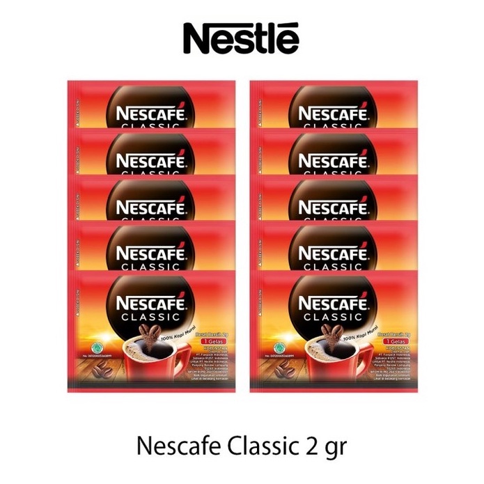 

NESCAFE Classic Kopi Instan Hitam 2gr Sachet 60 pcs – Instant Coffee (Citra Rasa)