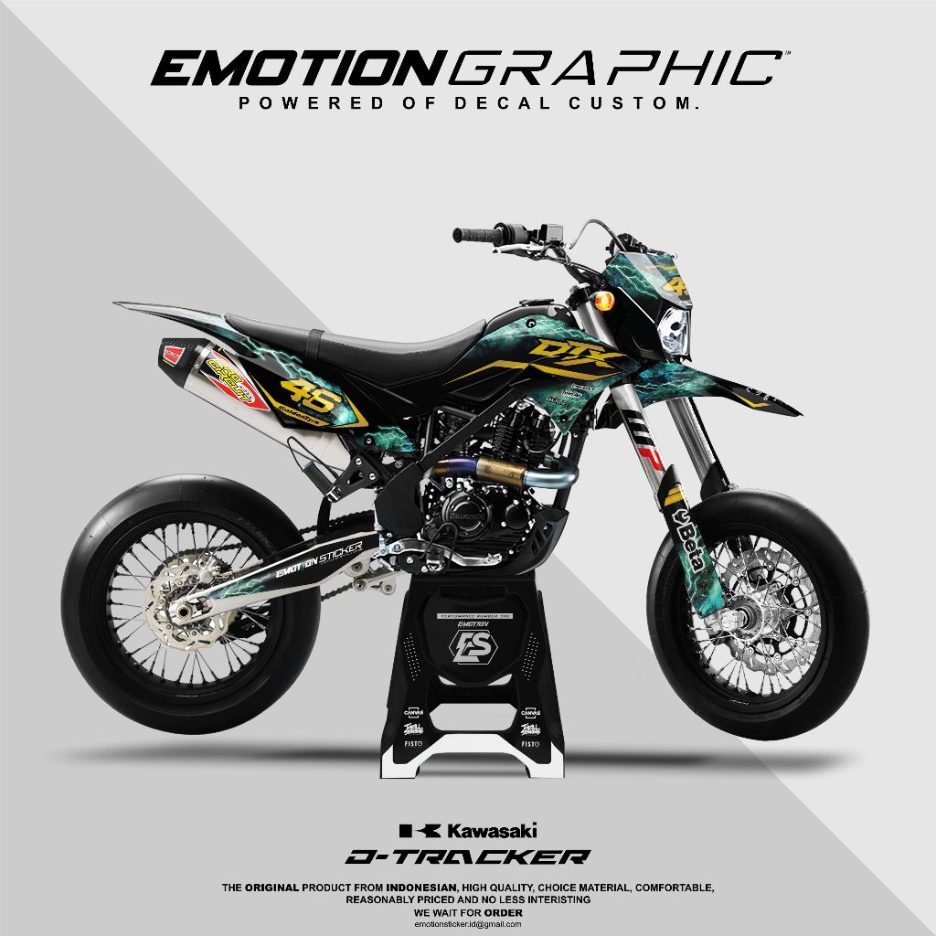 DECAL STIKER DTRACKER - KLX BF - MEDIUM MIX GOLD