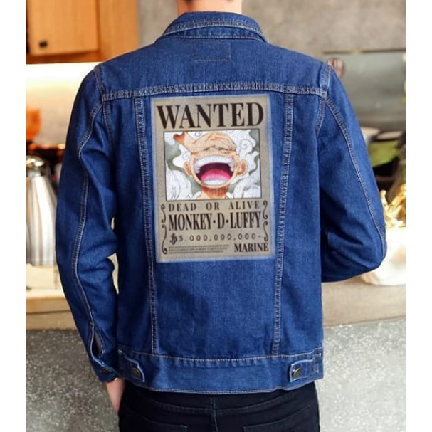 STY1 JAKET JEANS DENIM MOTIF DESIGN ONE PIECE BOUNTY LUFFY GEAR5 / JAKET DILAN / JAKET ONE PIECE / J
