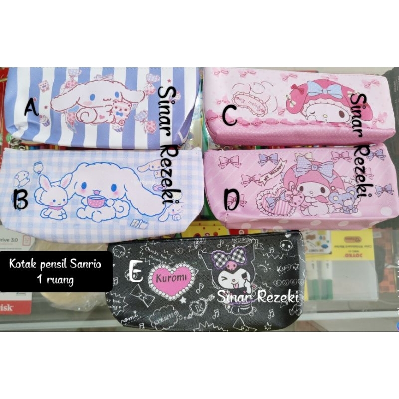 

1 buah!!Kotak pensil resleting zipper 1 ruang sanrio/kotak pensil anak sekolah murah lucu fancy