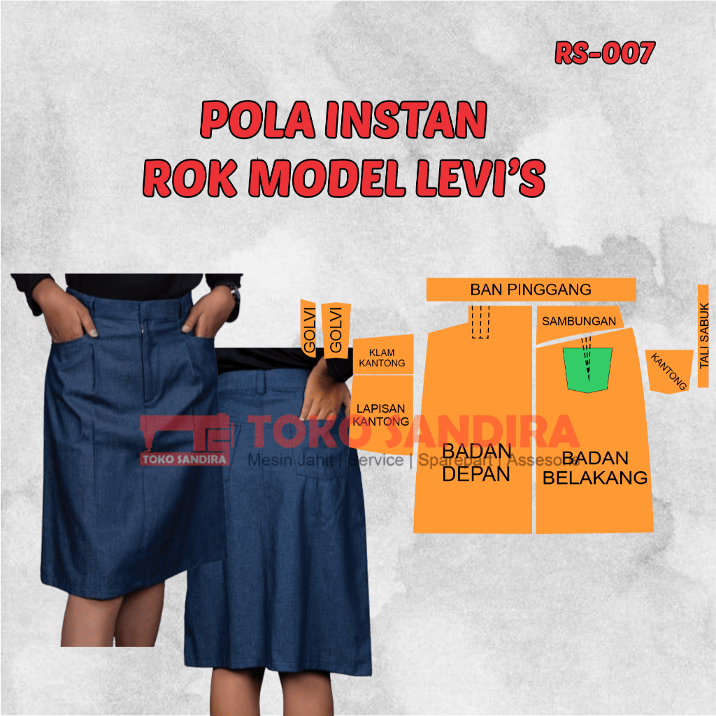 pola instan rok/pola instan rok/pola rok pendek/pola instan murah/pola jiplak murah/pola jahit kompl