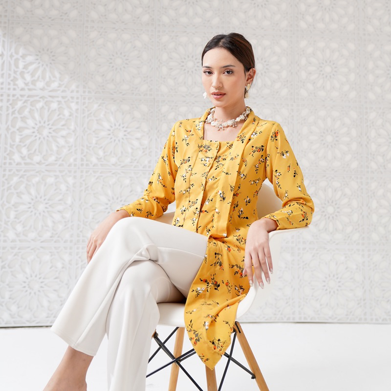 Kebaya Kutubaru Bunga Floral / Baju Kondangan Bigsize Jumbo LD 130 / Baju Seragam Bridesmaid