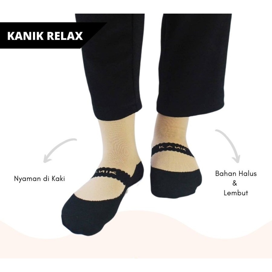 Kaos Kaki Santai Tapak Hitam Kanik RELAX Series