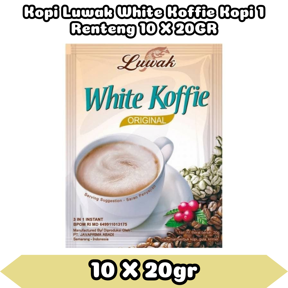 

Jual Kopi Luwak White Koffie Kopi 1 Renteng 10 X 20GR | SEDAPMALAMACC