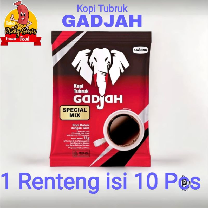 

Gadjah Kopi Tubruk Special Mix @23 gram ( 1 Renteng isi 10 pcs)