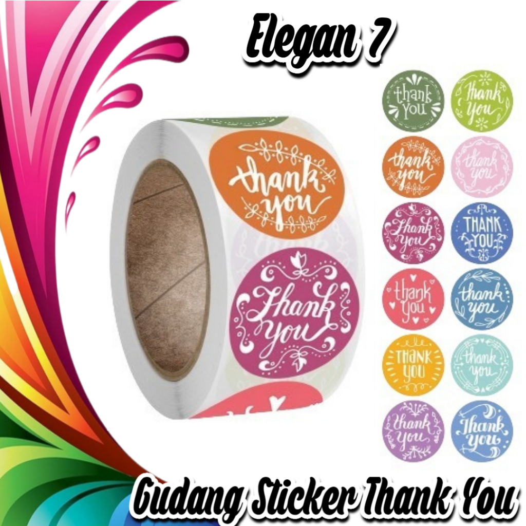 

STICKER THANK YOU STICKER TERIMA KASIH TINGGAL KUPAS & TEMPEL WARNA CERAH TAJAM (ELEGAN 7)